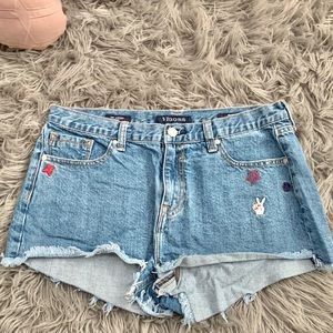 Vigross | Blue Jean Frayed  Jagger Shorts